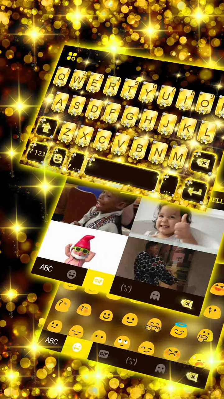 Golden Diamonds Keyboard Backg | Indus Appstore | Screenshot