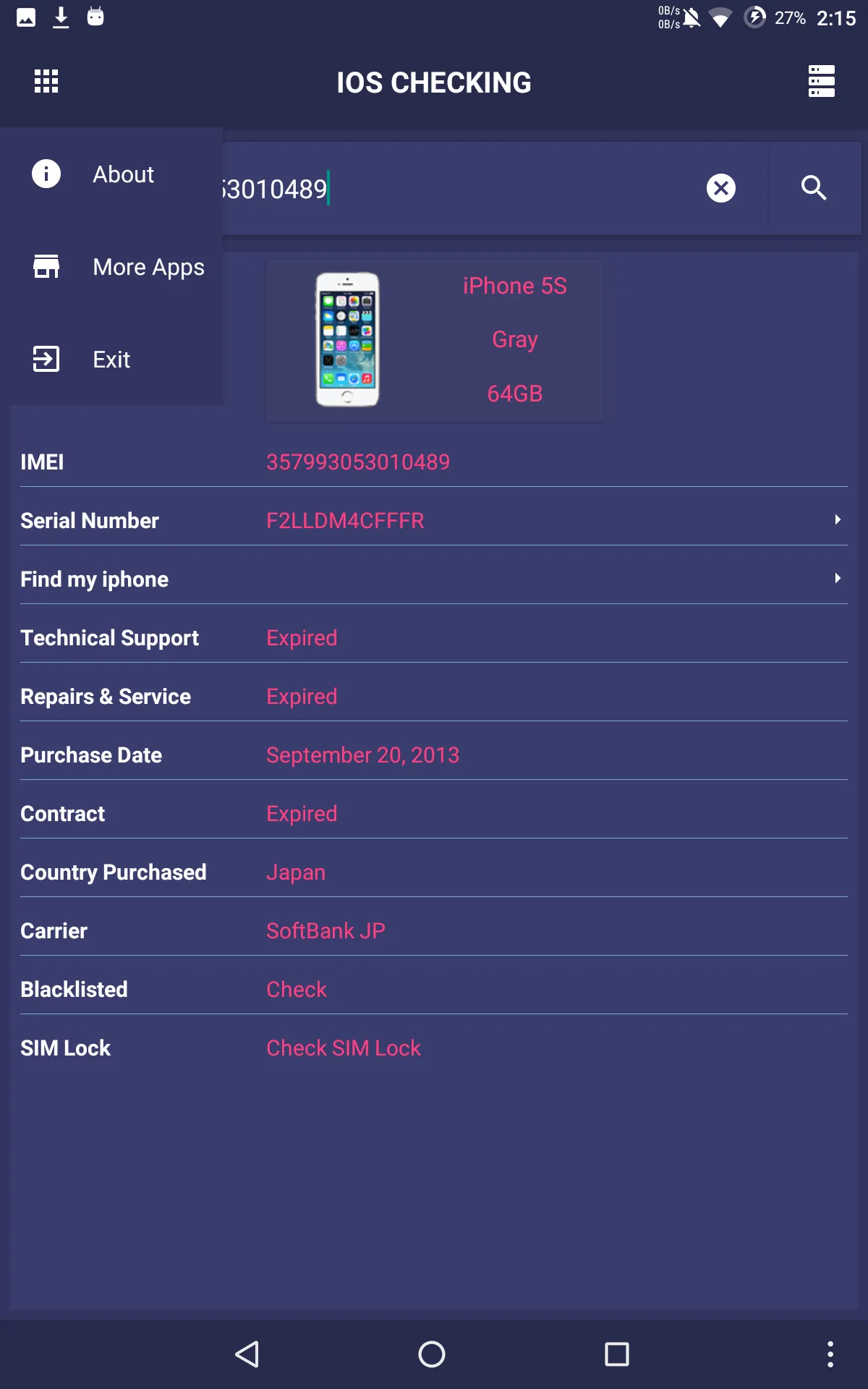 iDevice Check - IMEI Checking | Indus Appstore | Screenshot