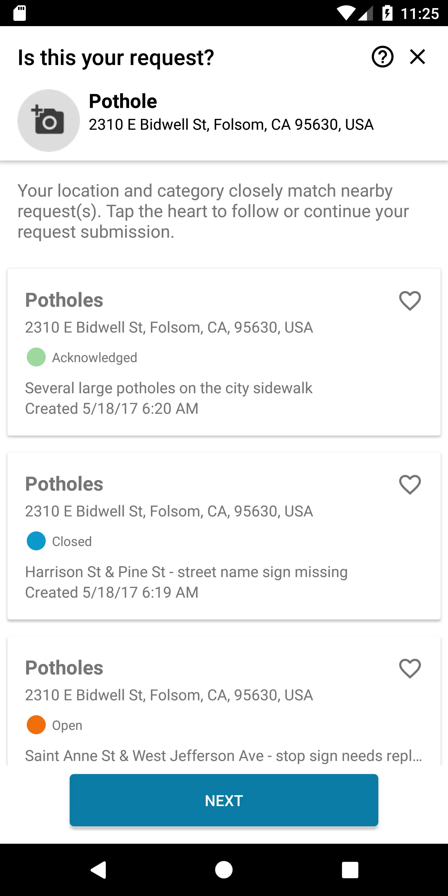 SeeClickFix Folsom | Indus Appstore | Screenshot