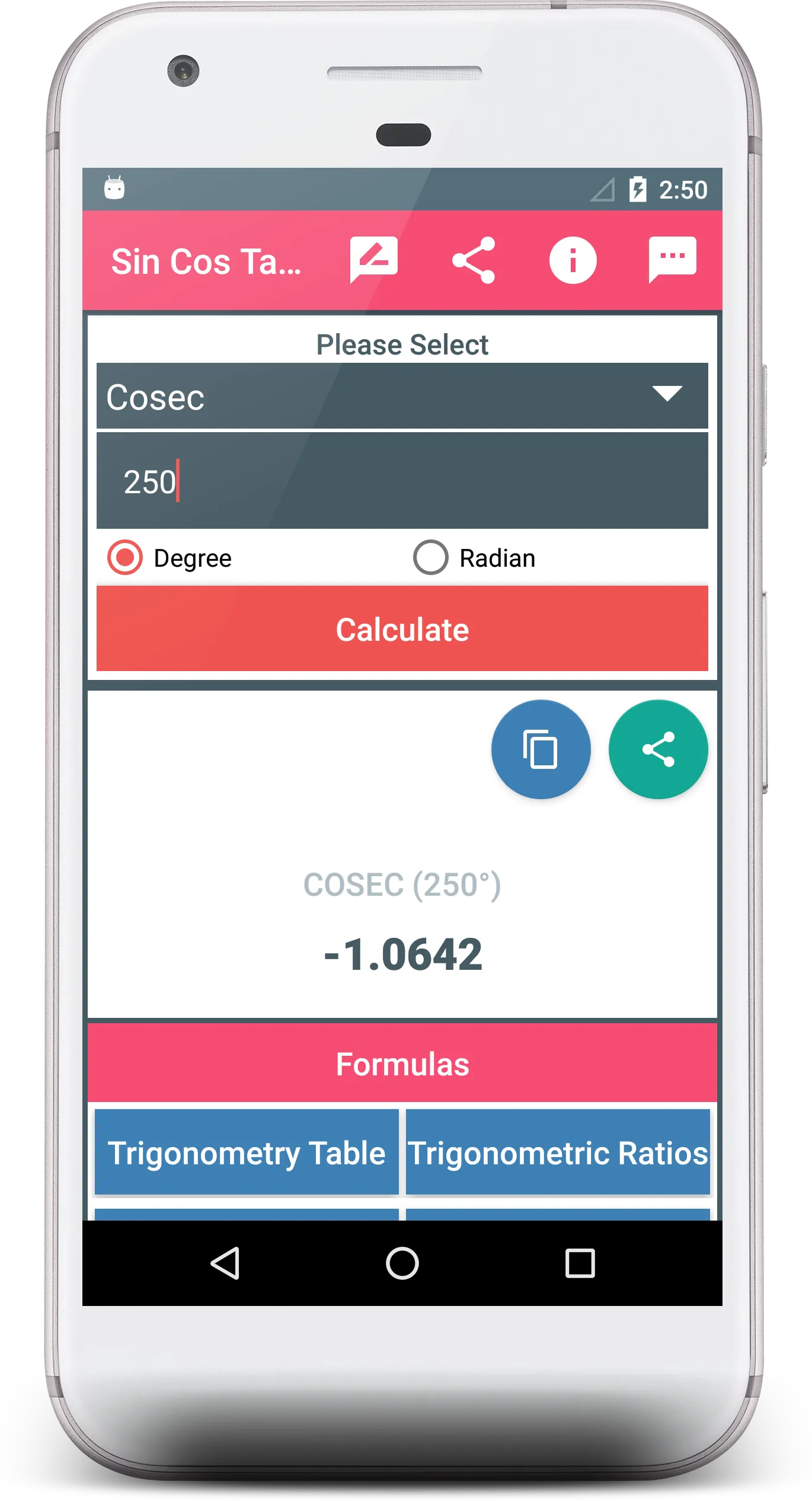 Sin Cos Tan Calculator | Indus Appstore | Screenshot