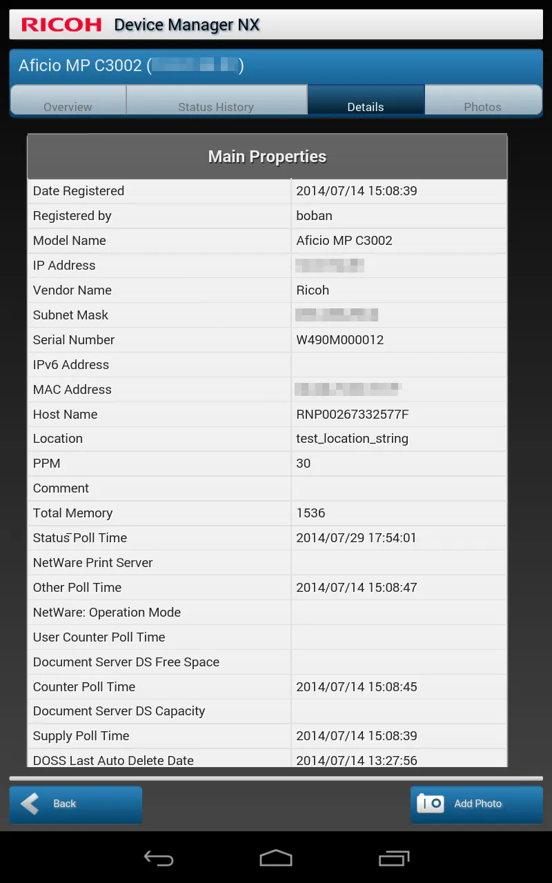 RICOH Device Manager NX | Indus Appstore | Screenshot