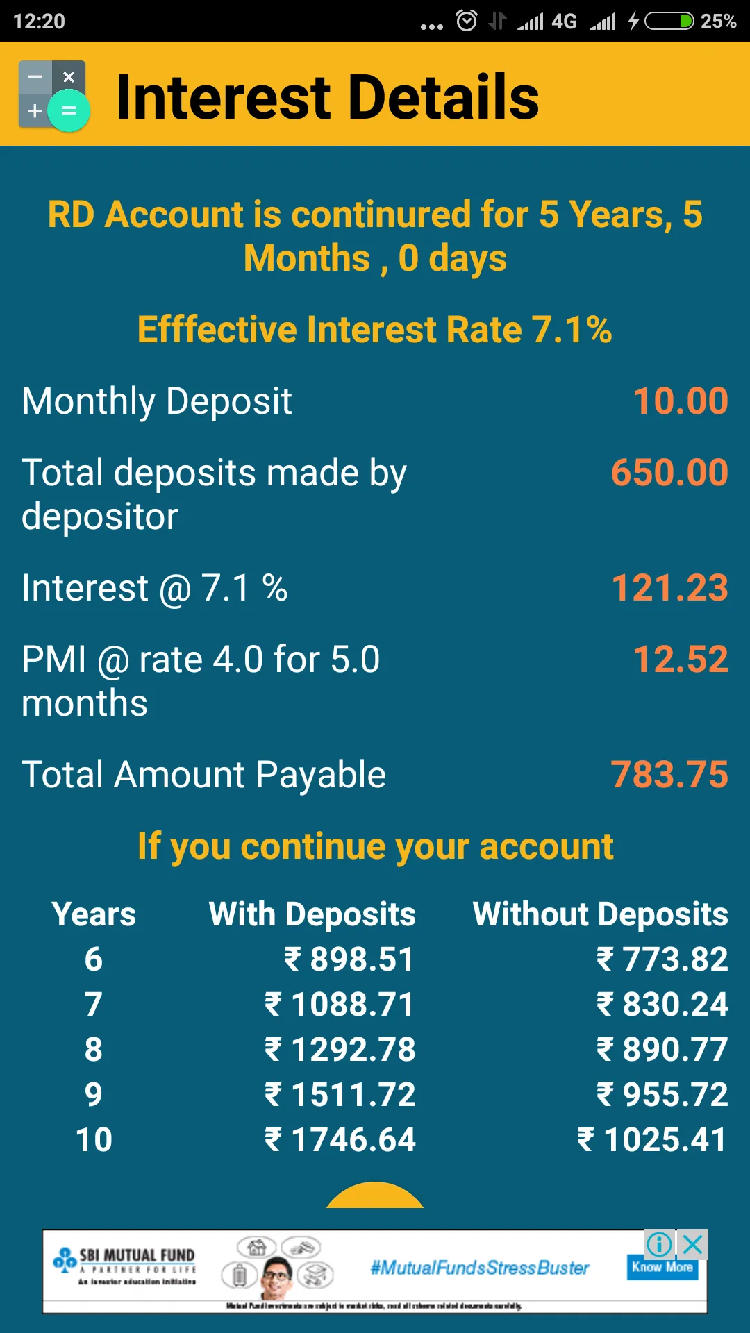 PO Interest Calculator | Indus Appstore | Screenshot