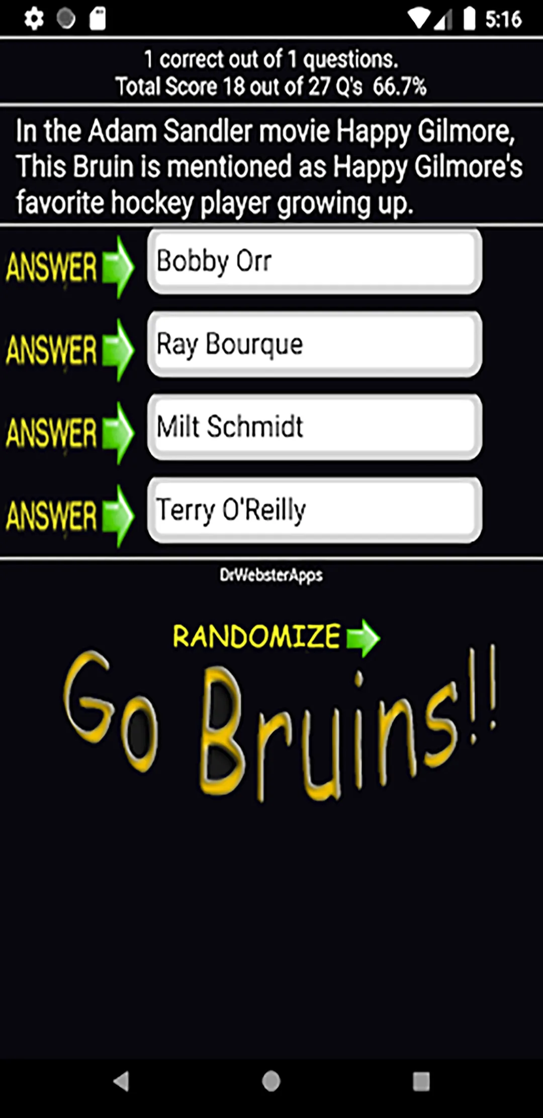 Trivia & Schedule Bruins Fans | Indus Appstore | Screenshot