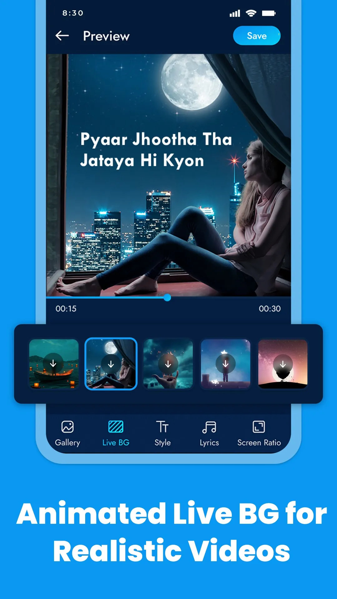 Beely Lyrics Video & Slideshow | Indus Appstore | Screenshot