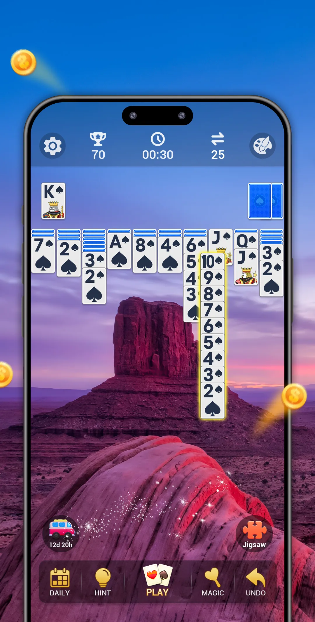 Spider Solitaire, large cards | Indus Appstore | Screenshot