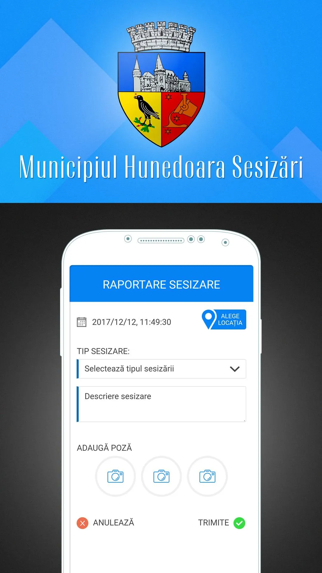 Municipiul Hunedoara Sesizări | Indus Appstore | Screenshot