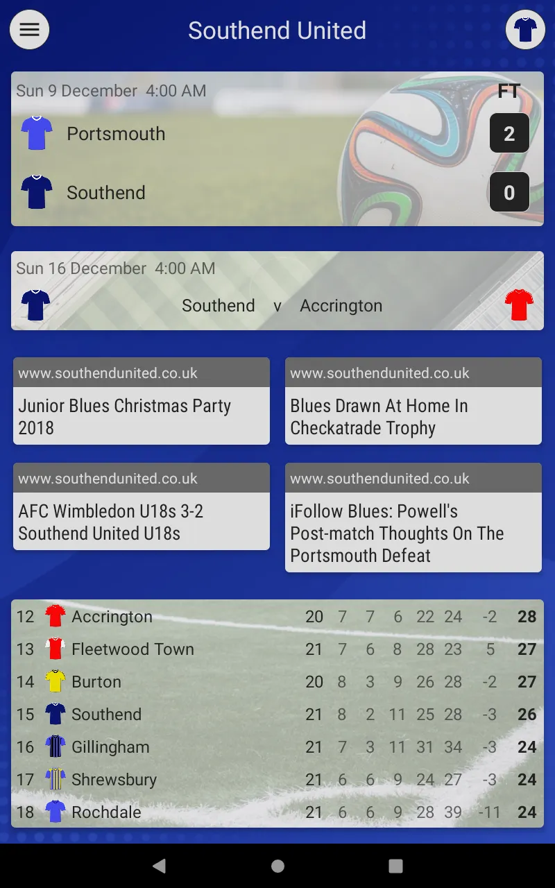 Southend United Fan App | Indus Appstore | Screenshot