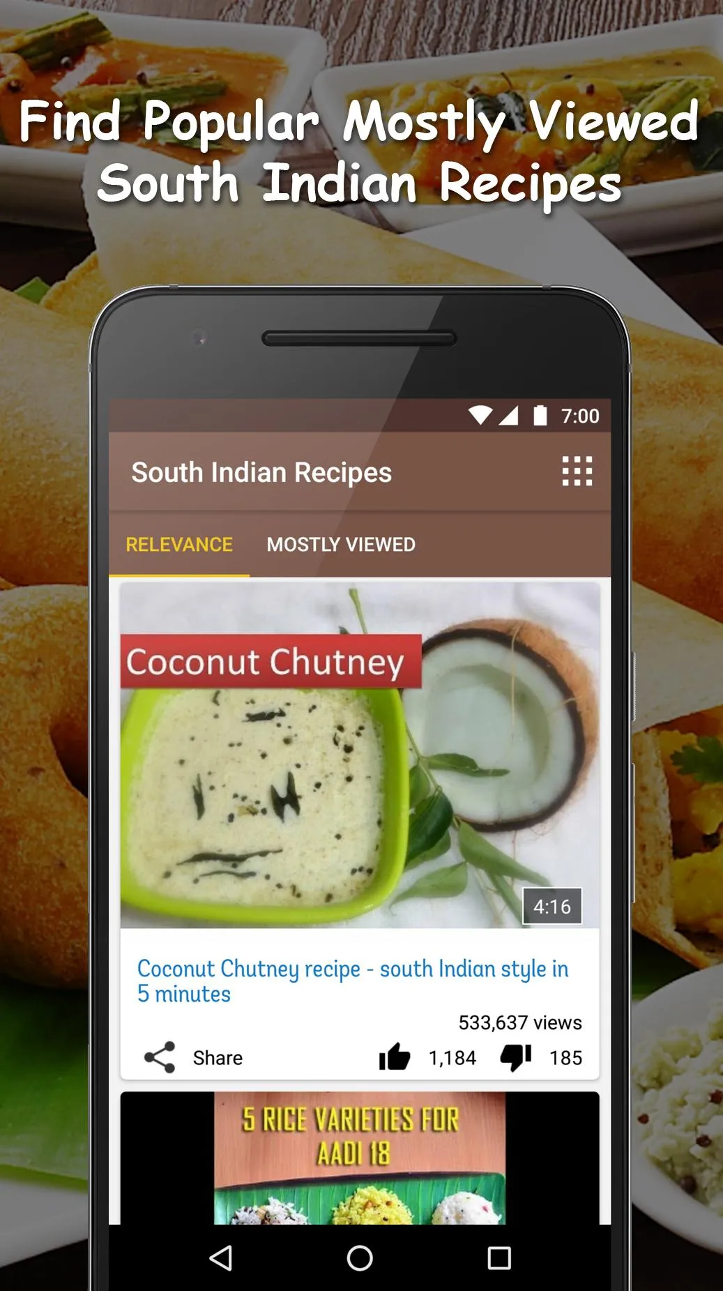 South Indian Recipes Videos | Indus Appstore | Screenshot