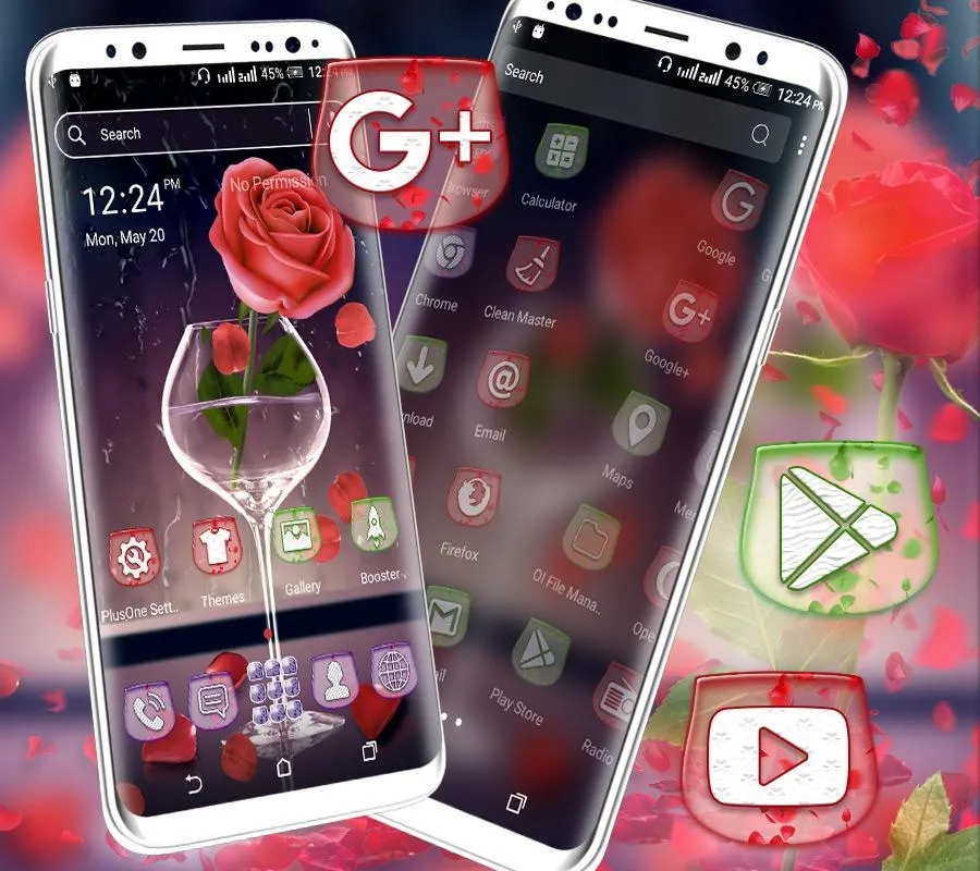 Rose in Glass Launcher Theme | Indus Appstore | Screenshot