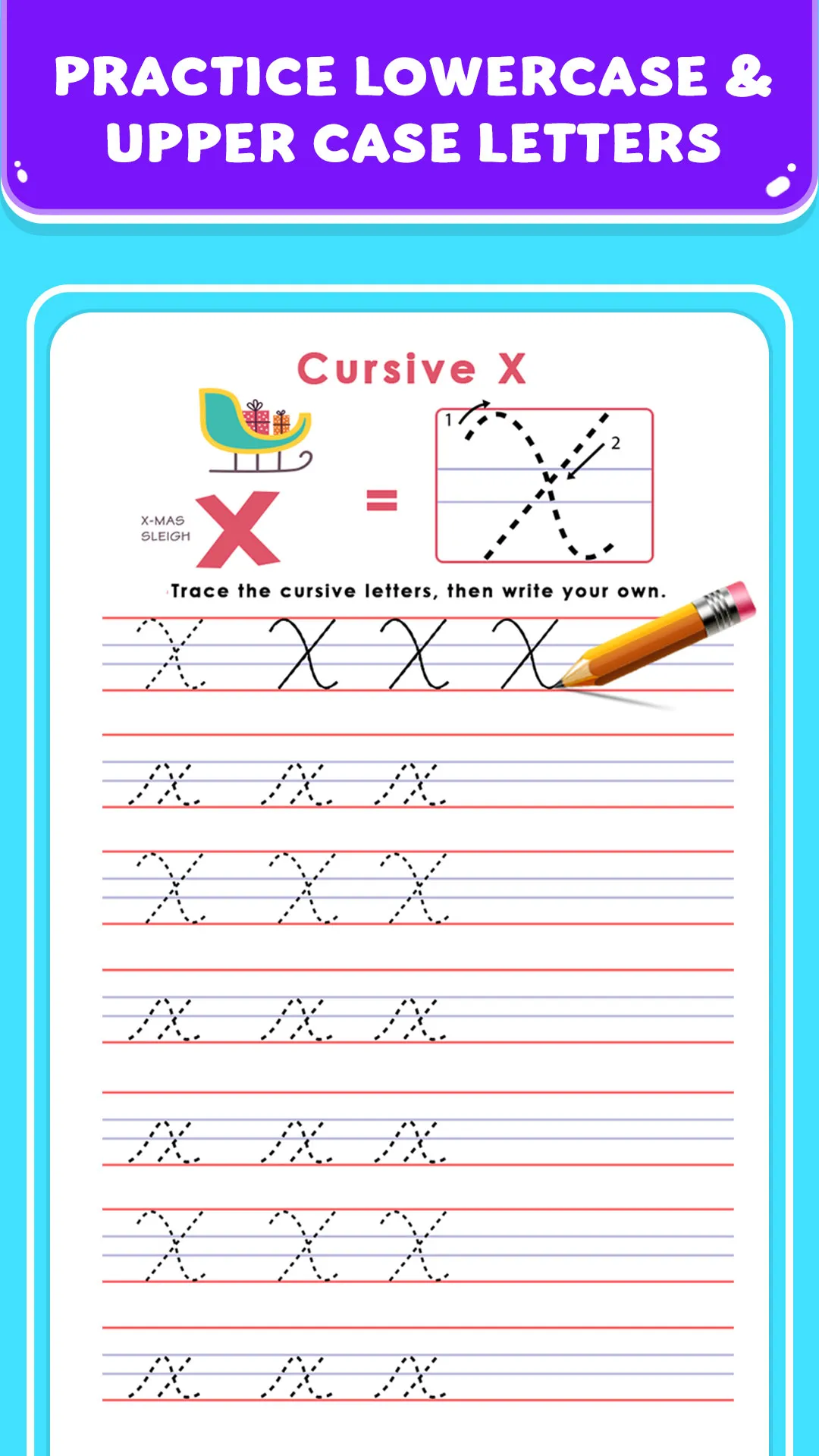 English Cursive Writing App | Indus Appstore | Screenshot