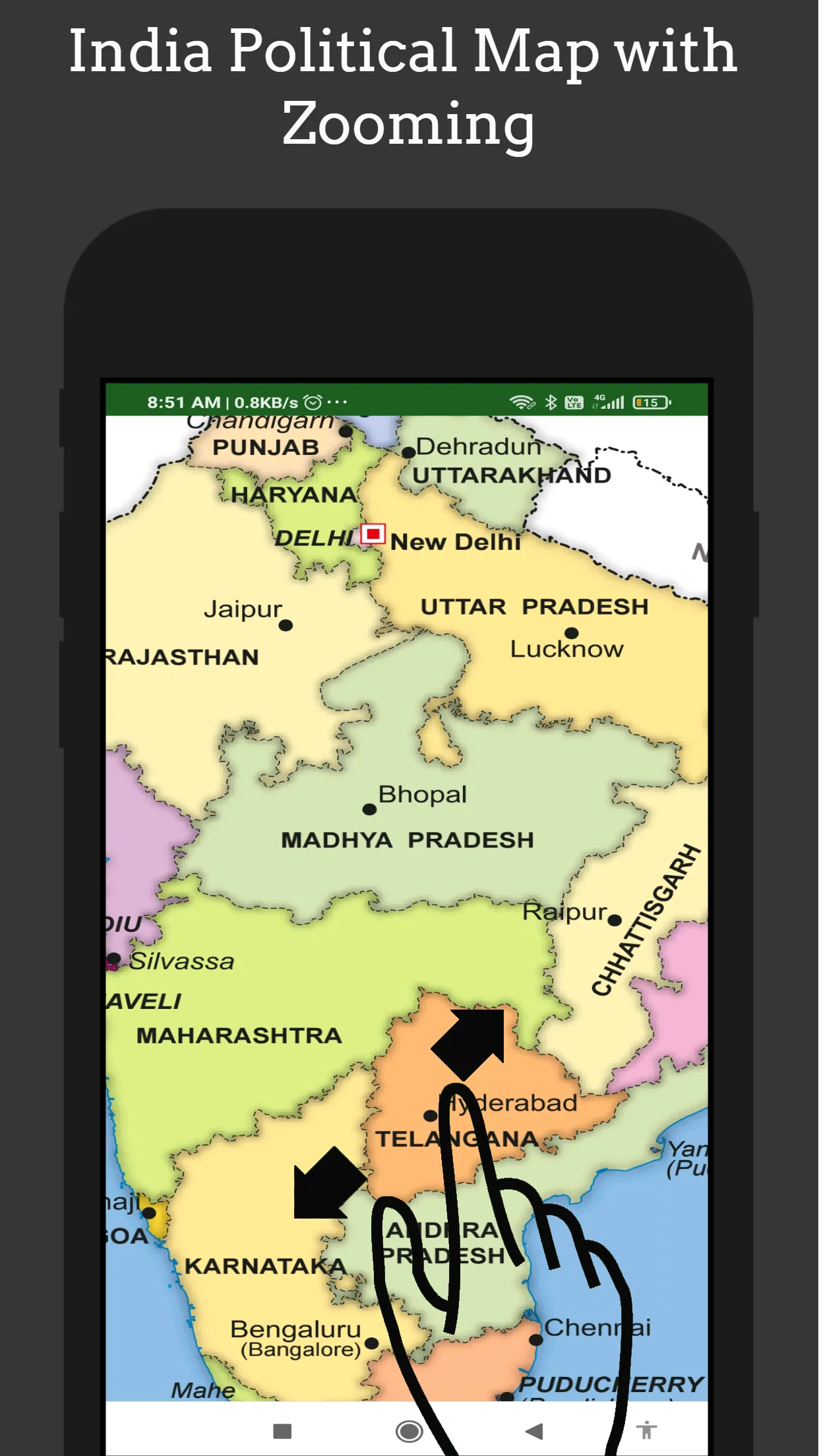 India Political Map offline | Indus Appstore | Screenshot