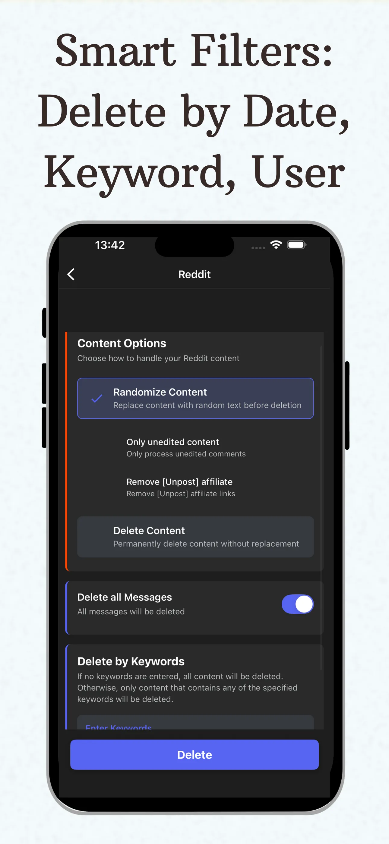 Unpost: Bulk Delete Messages | Indus Appstore | Screenshot