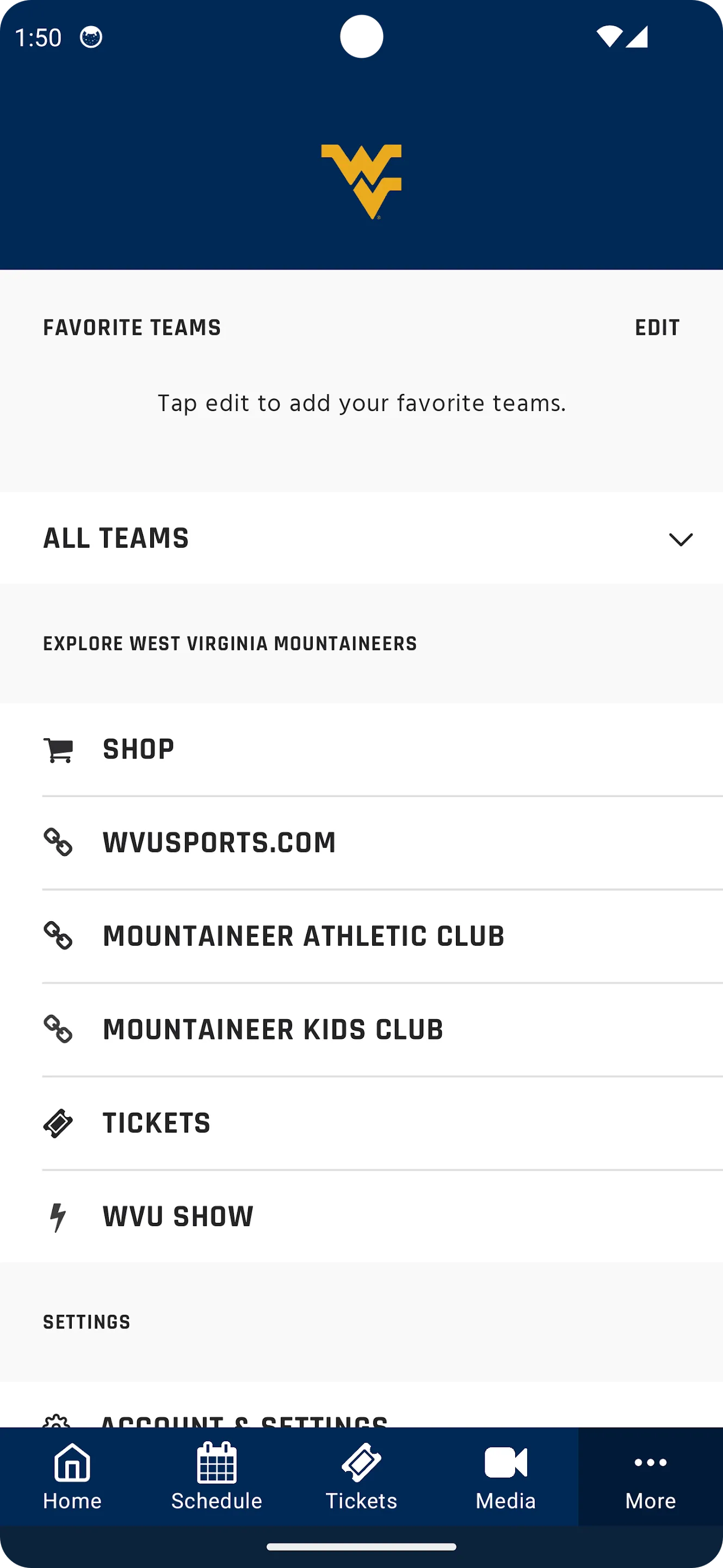 West Virginia Gameday | Indus Appstore | Screenshot