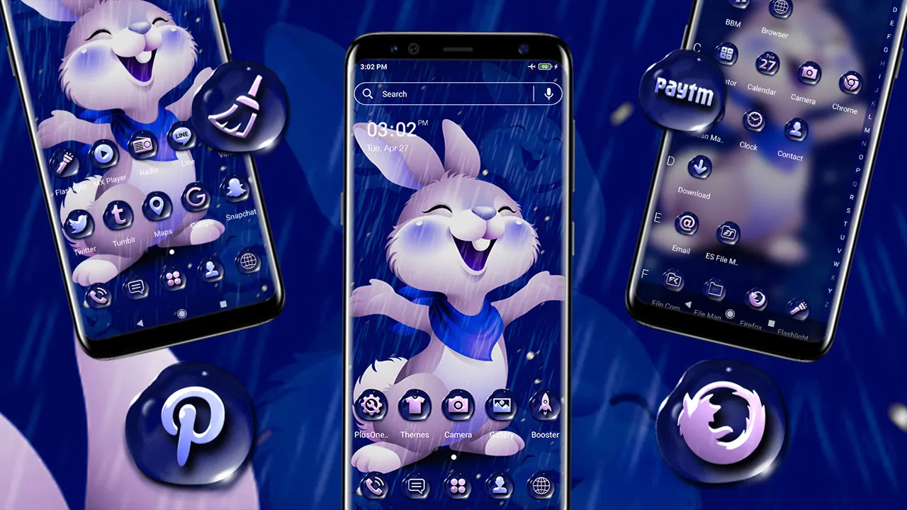 Cute Rainy Rabbit Theme | Indus Appstore | Screenshot