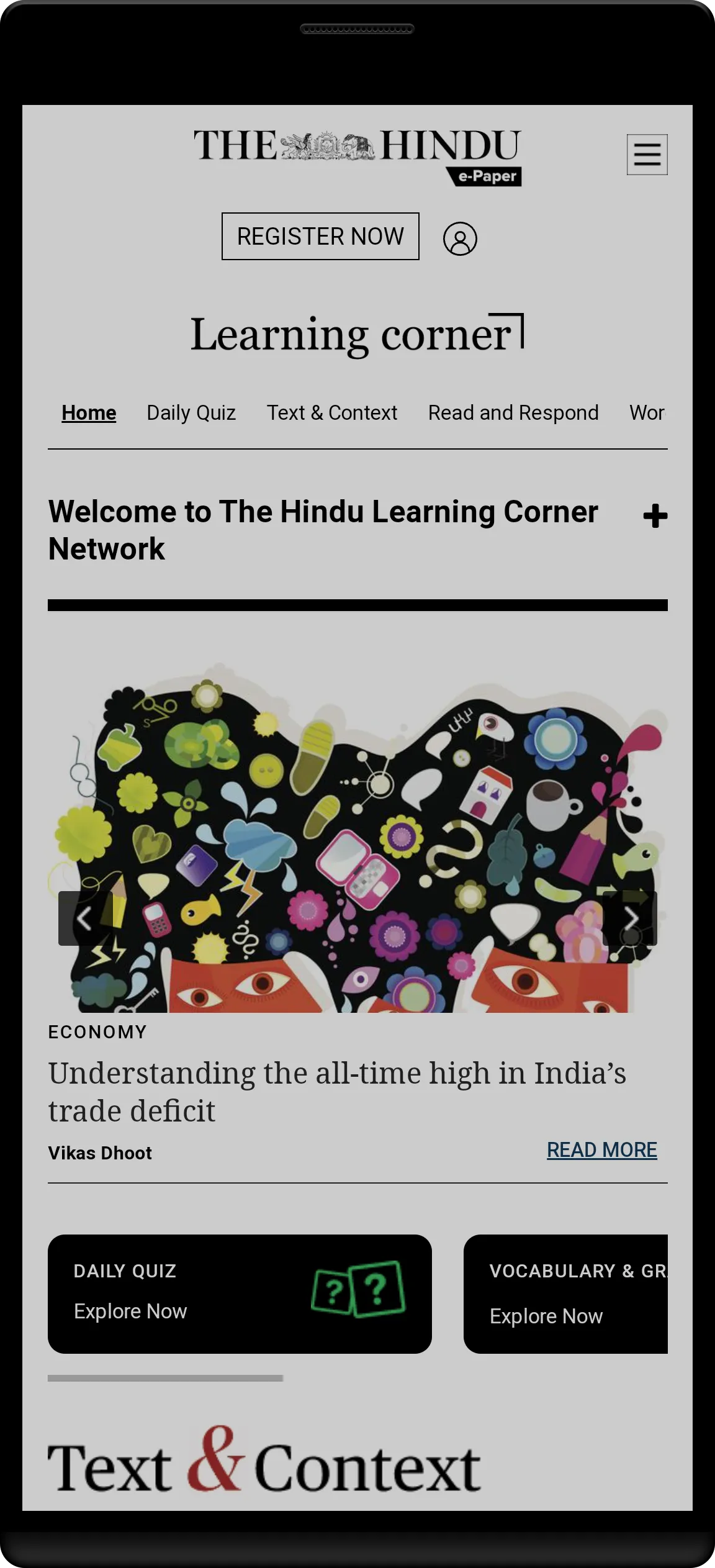 The Hindu Learning Corner | Indus Appstore | Screenshot