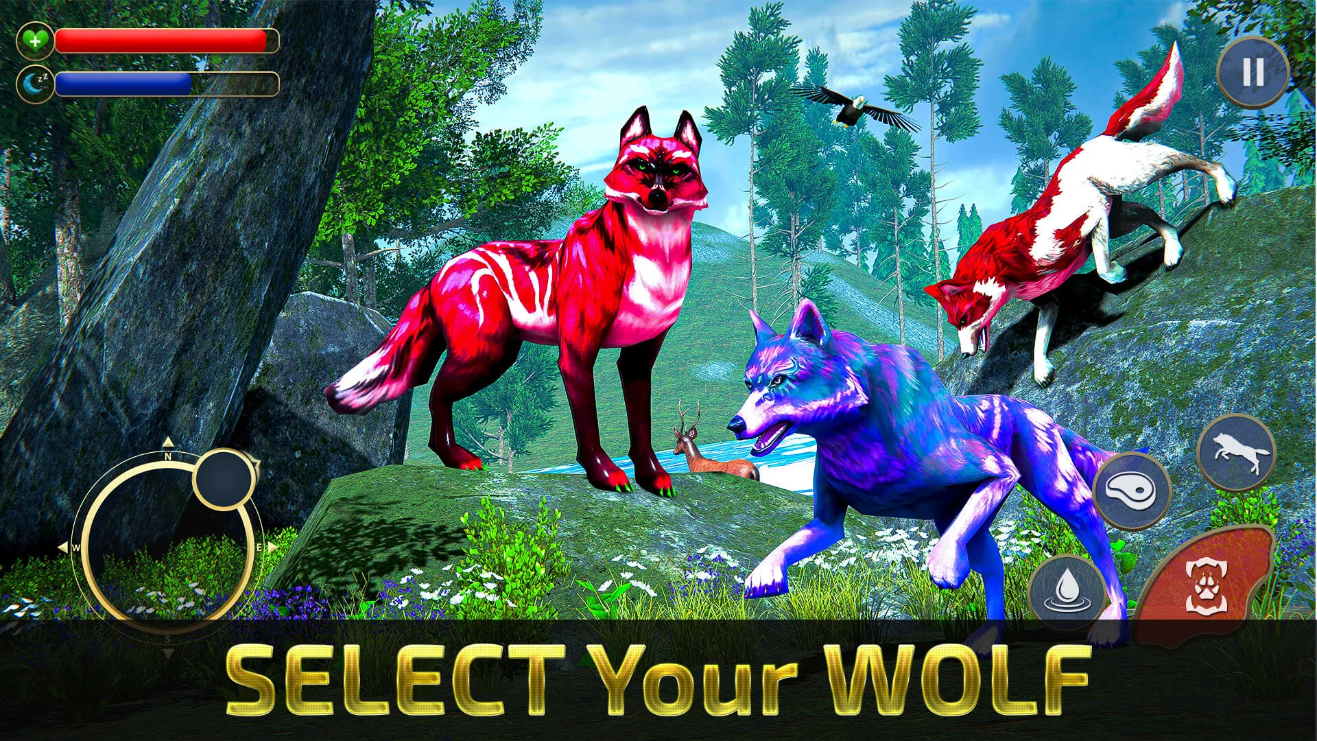 Wolf Sim: Offline Animal Games | Indus Appstore | Screenshot