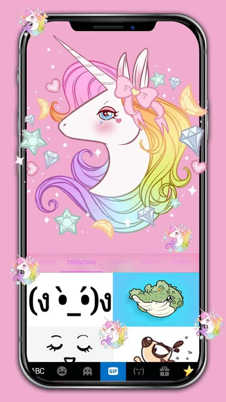 Pinky Unicorn Dreamy Keyboard  | Indus Appstore | Screenshot