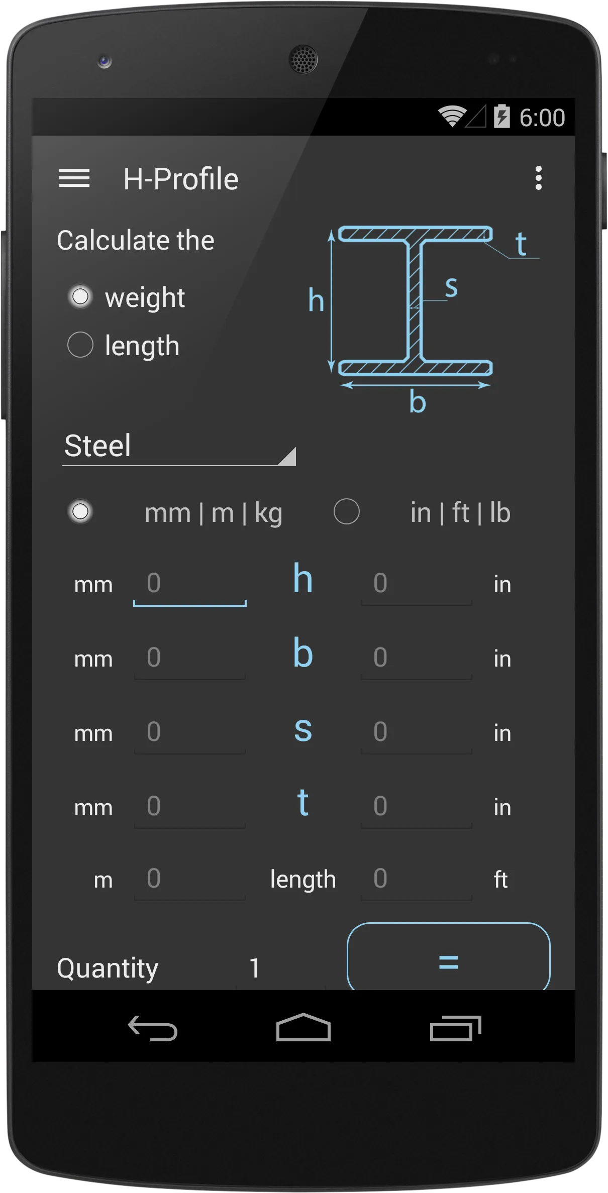 Steel Weight Calculator | Indus Appstore | Screenshot