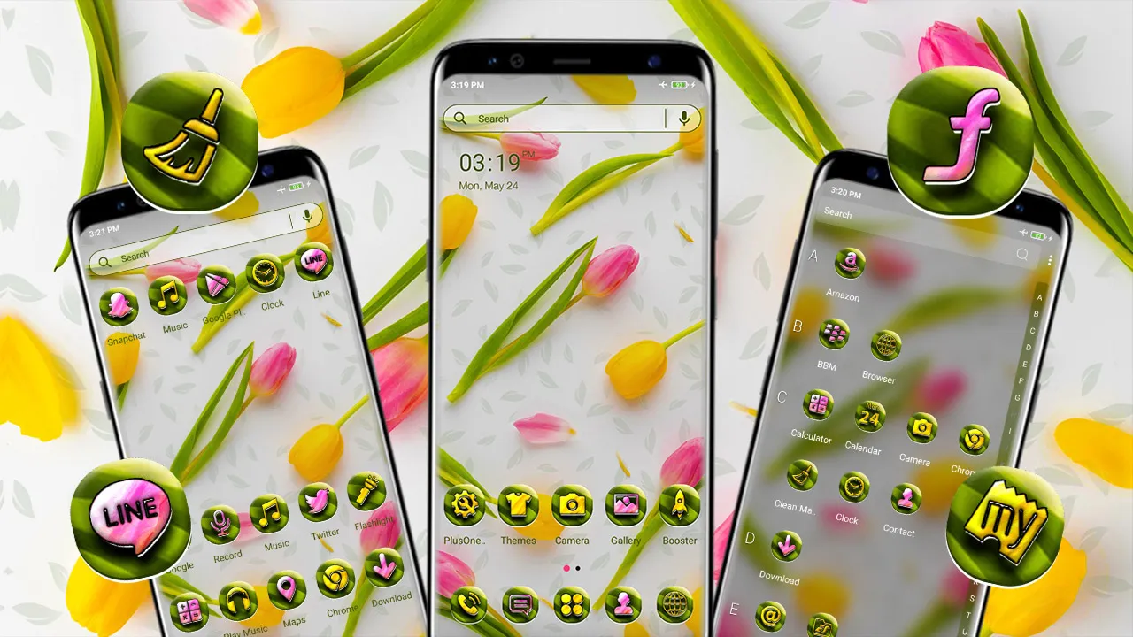 Yellow Pink Tulips Theme | Indus Appstore | Screenshot