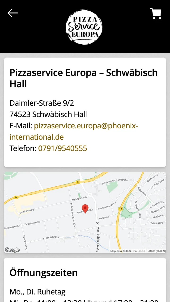 Pizza Europa Schwäbisch Hall | Indus Appstore | Screenshot