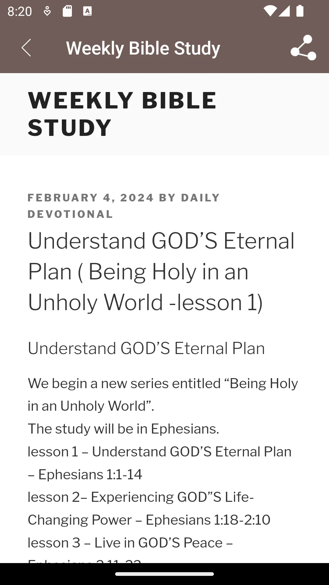 Weekend Bible Study- Weekly | Indus Appstore | Screenshot