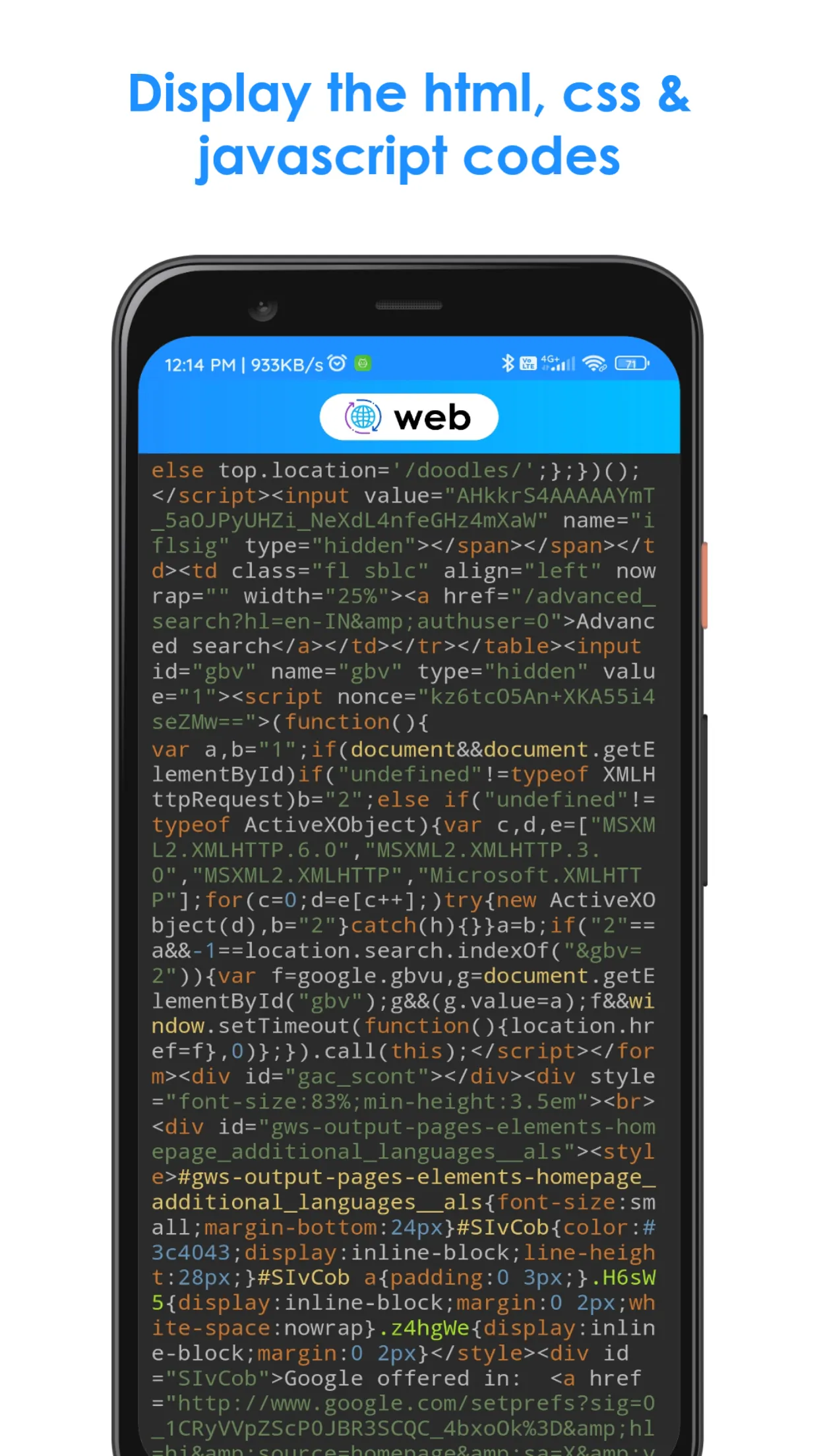 Website source code viewer | Indus Appstore | Screenshot