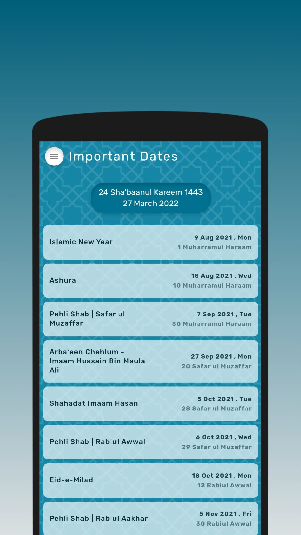 Hijri Salah App (Fatimid) | Indus Appstore | Screenshot