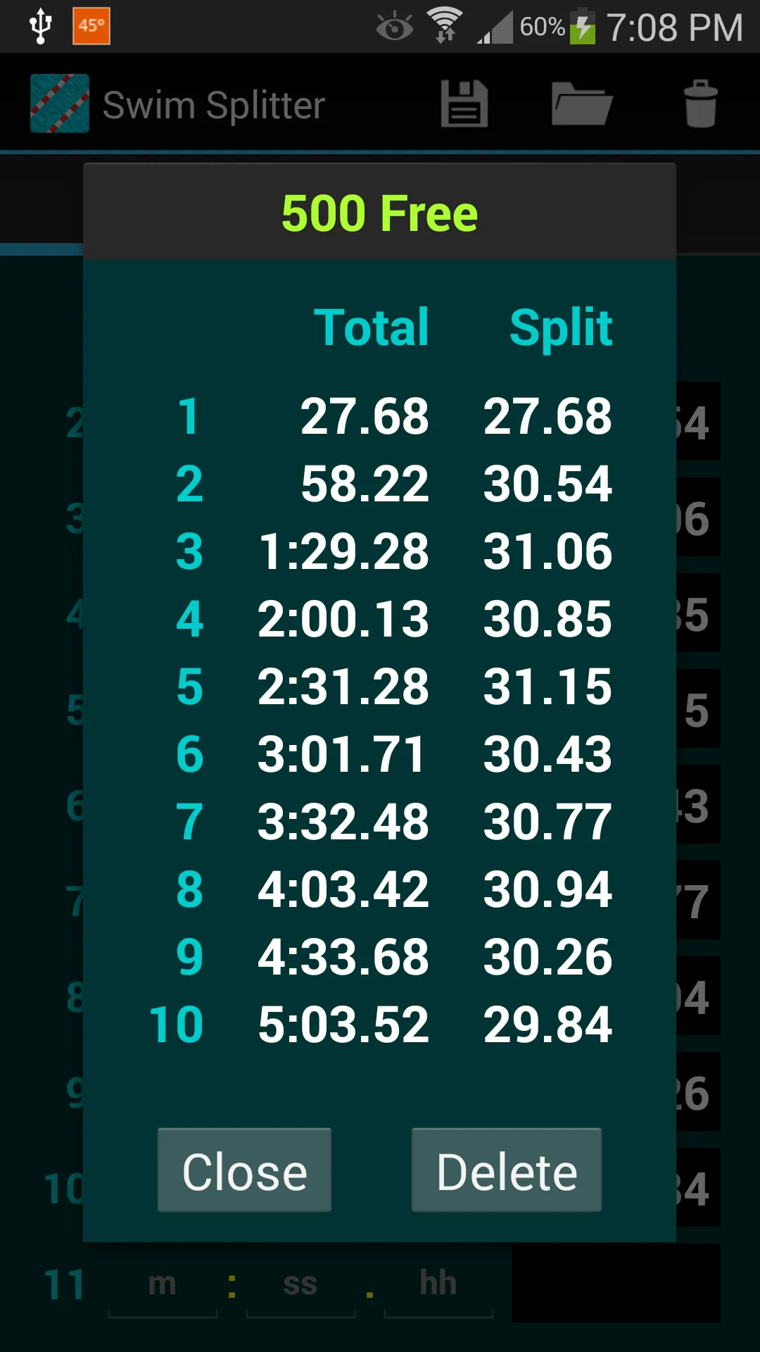 Swim Splitter Split Calculator | Indus Appstore | Screenshot