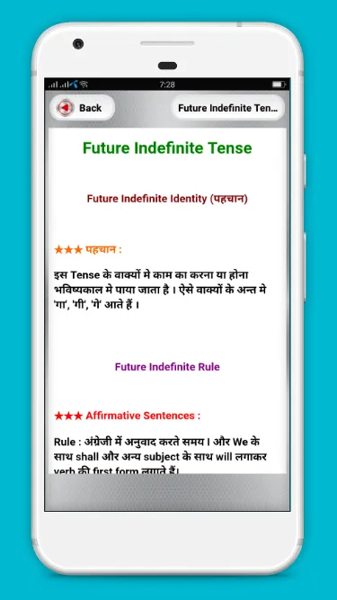 Learn Tense in Hindi examples | Indus Appstore | Screenshot