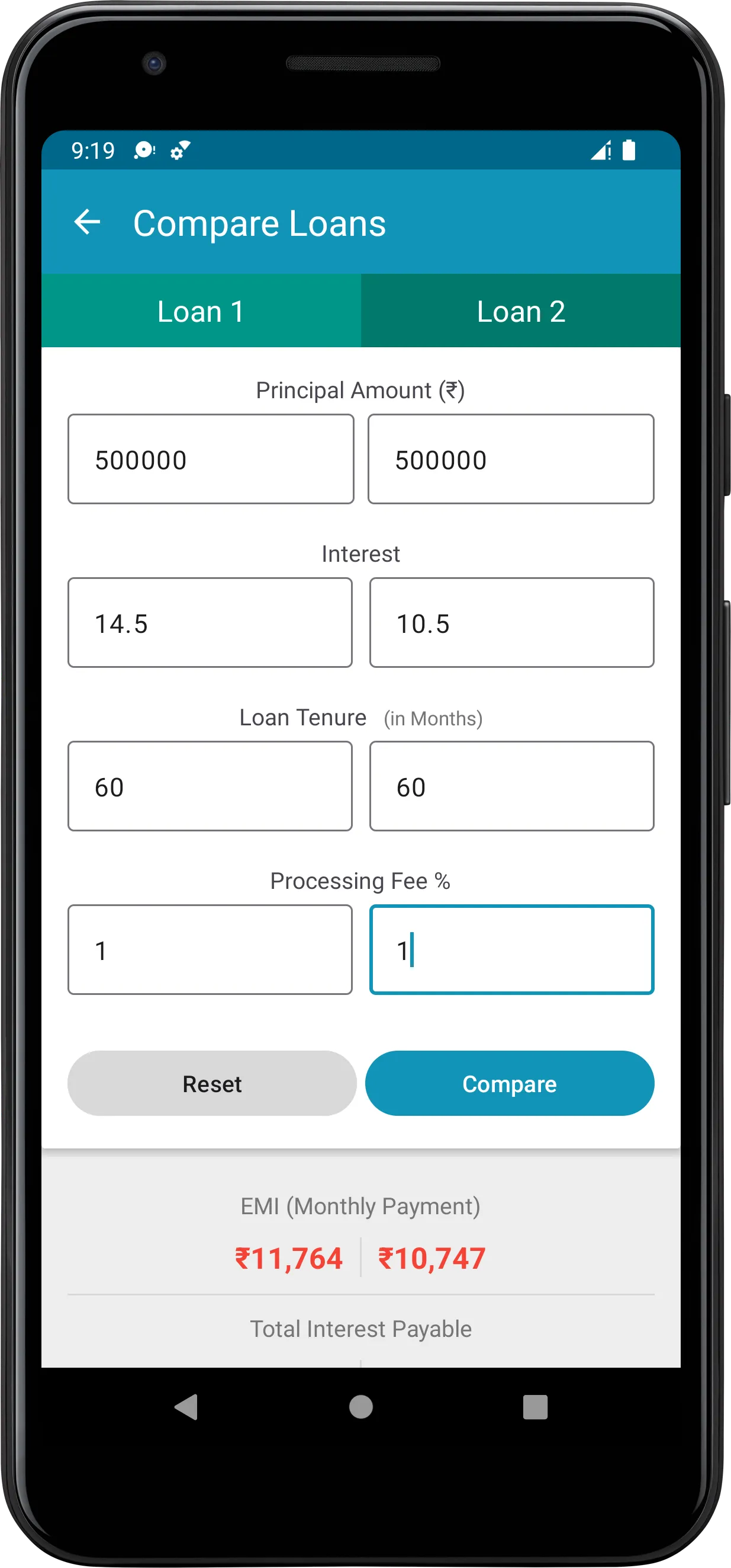 EMI Calculator | Indus Appstore | Screenshot