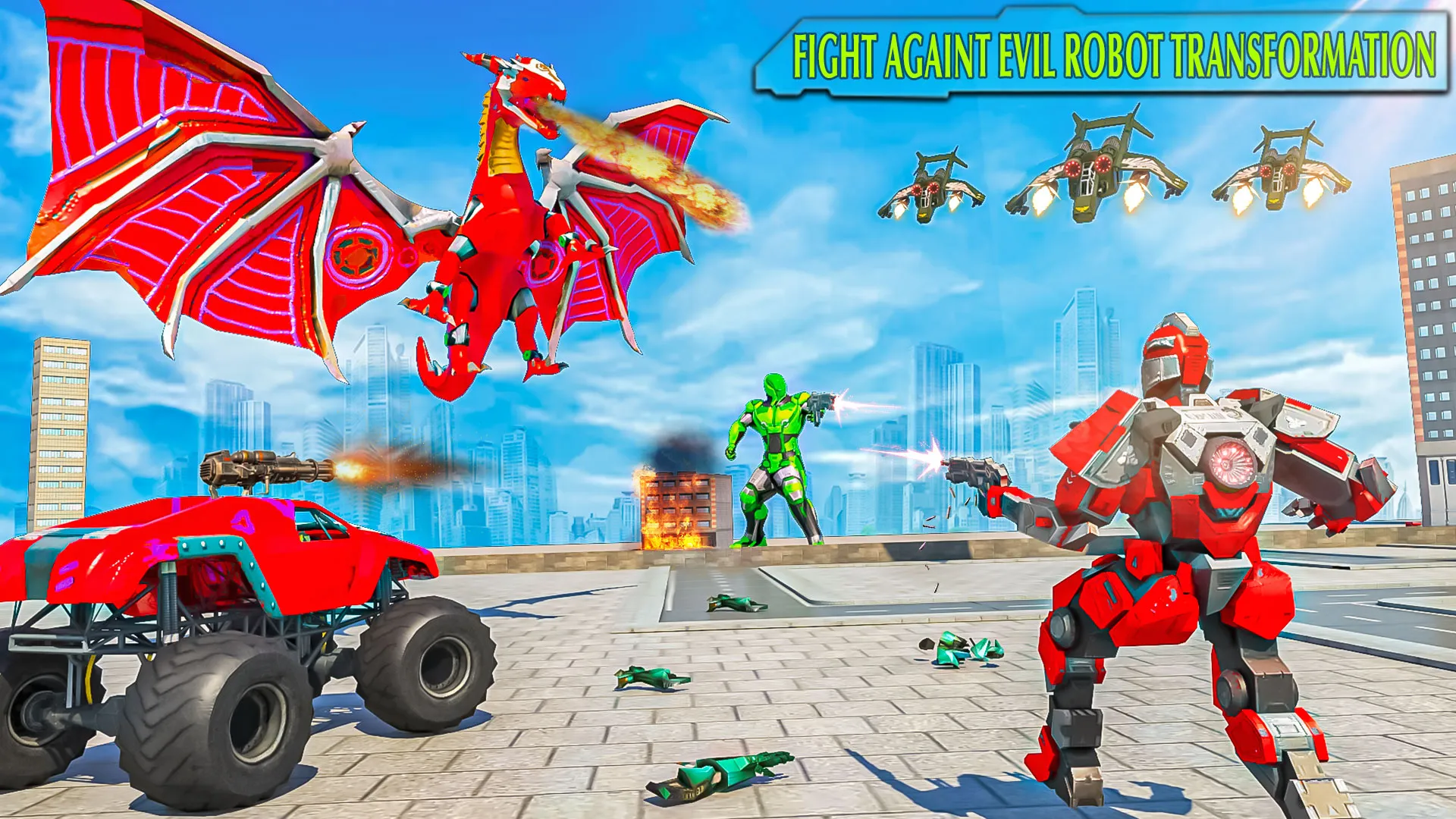 Flying Dragon Robot War Game | Indus Appstore | Screenshot