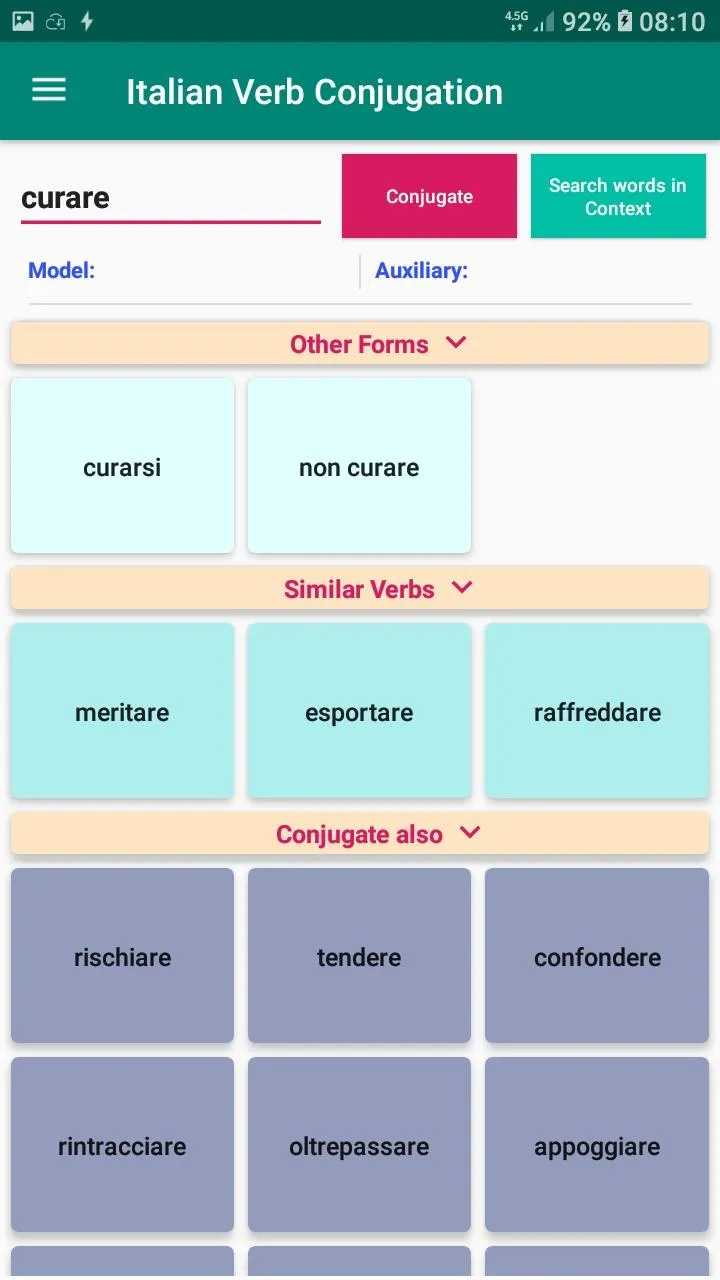 Italian Verb Conjugation | Indus Appstore | Screenshot