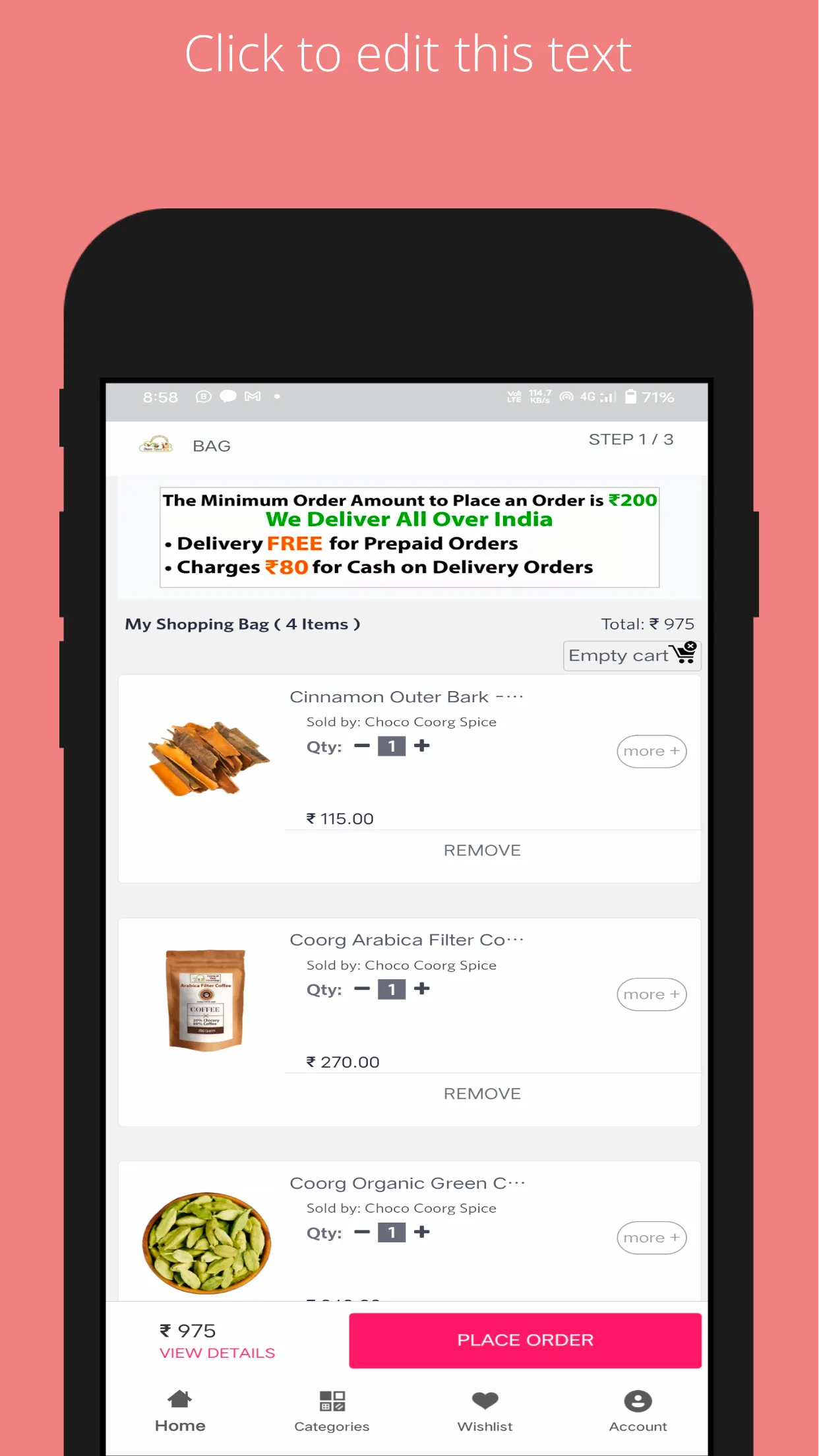 Coorg Shop - Choco Coorg Spice | Indus Appstore | Screenshot