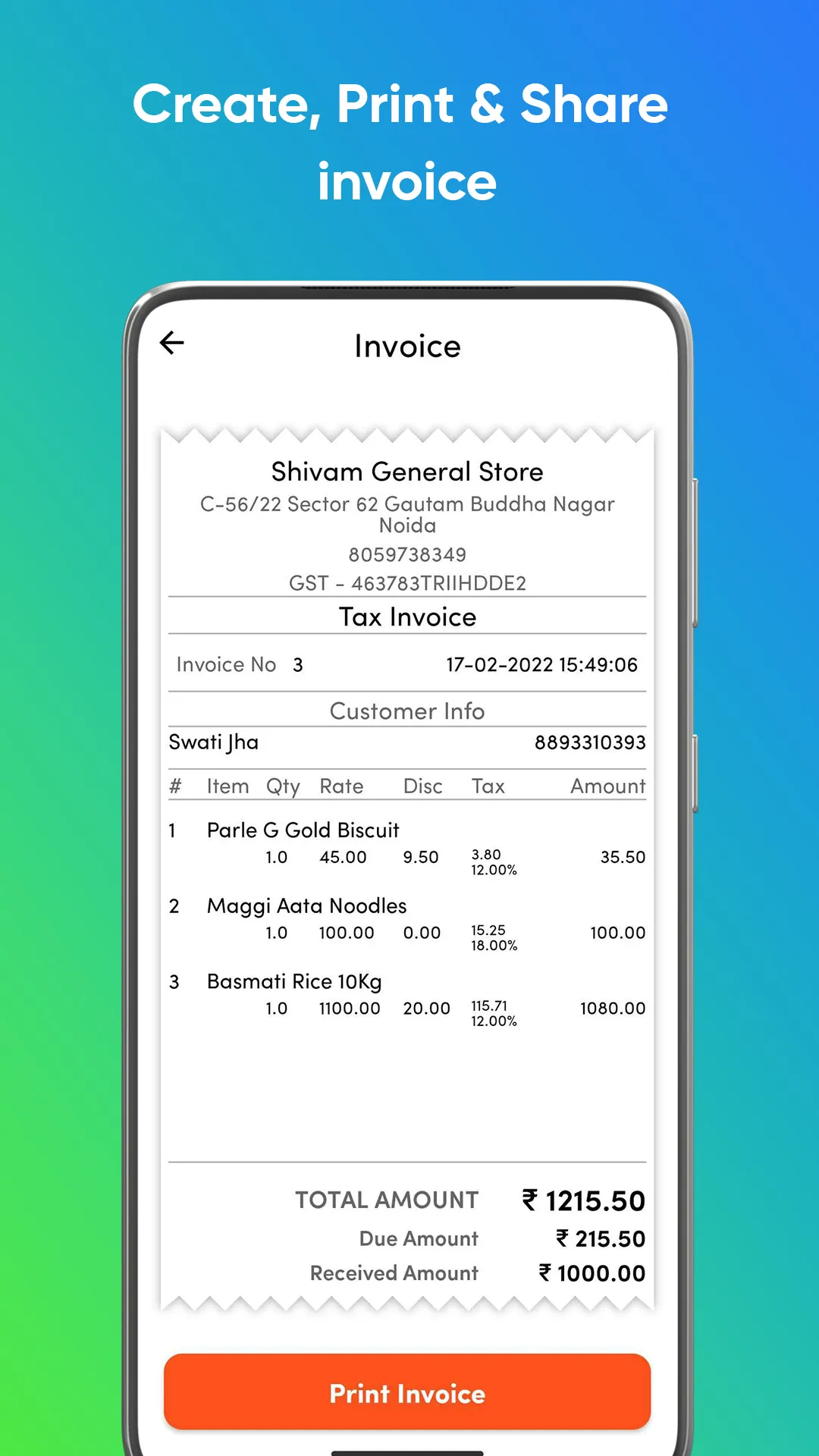 Bill Book Simple Billing App | Indus Appstore | Screenshot