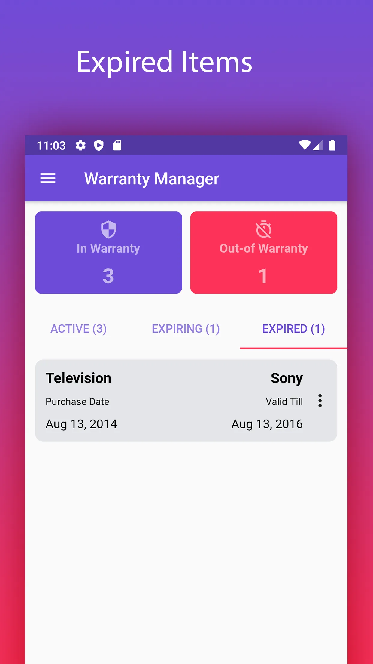 Warranty Manager | Indus Appstore | Screenshot