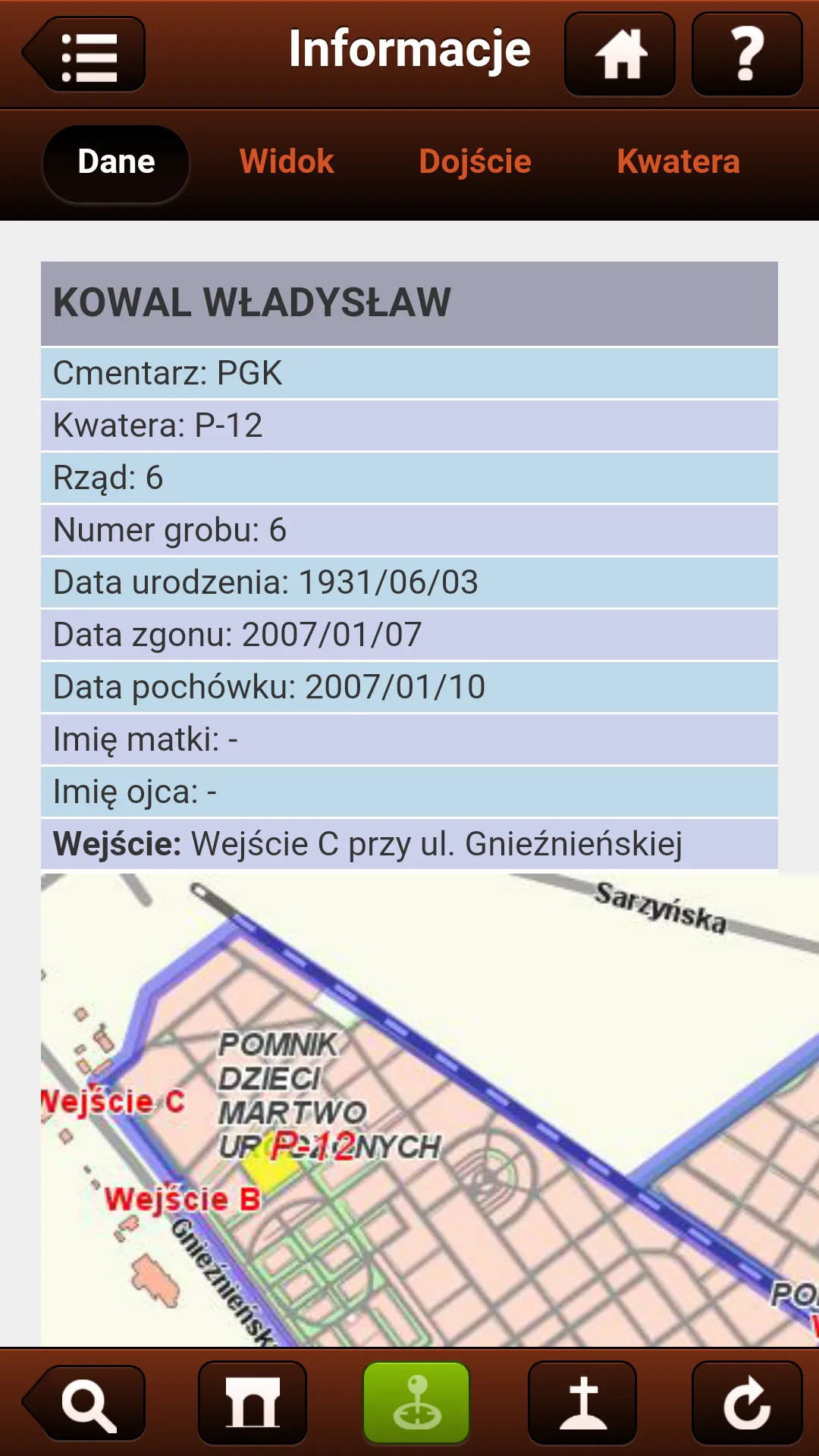 Cmentarz Koszalin | Indus Appstore | Screenshot