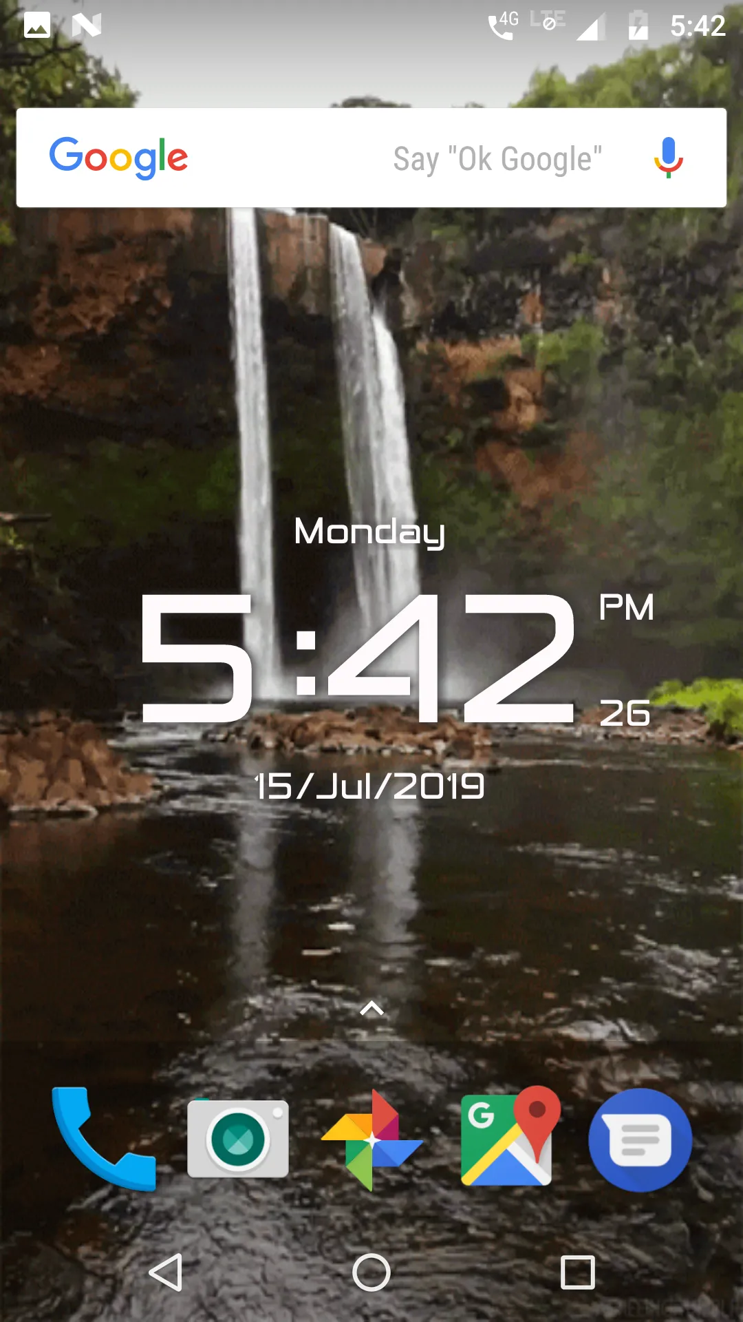 Waterfall digital clock lwp | Indus Appstore | Screenshot