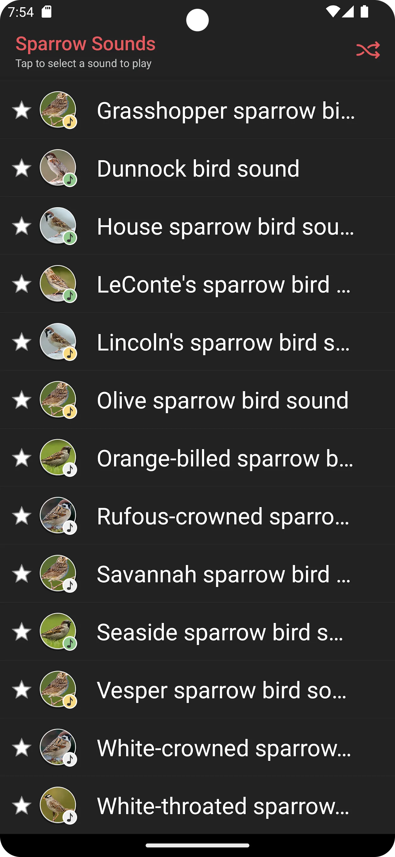 Sparrow Bird Sounds | Indus Appstore | Screenshot