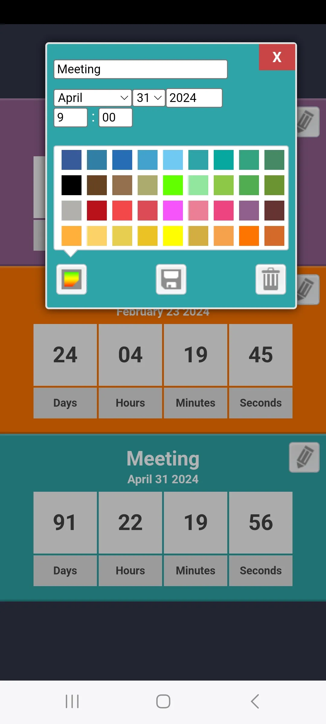 Countdowns for Events | Indus Appstore | Screenshot