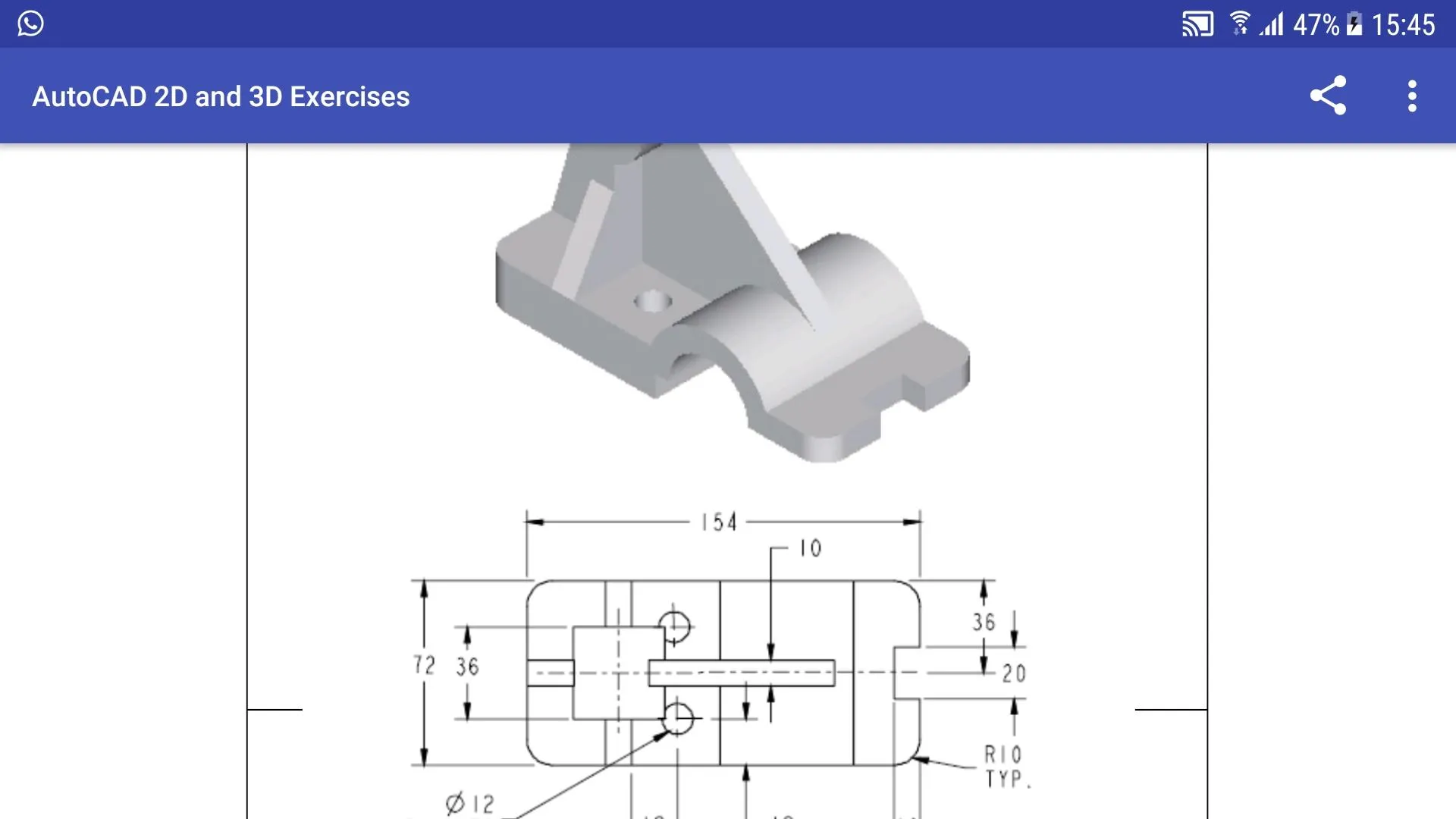 3D CAD Mechanical Exercises | Indus Appstore | Screenshot