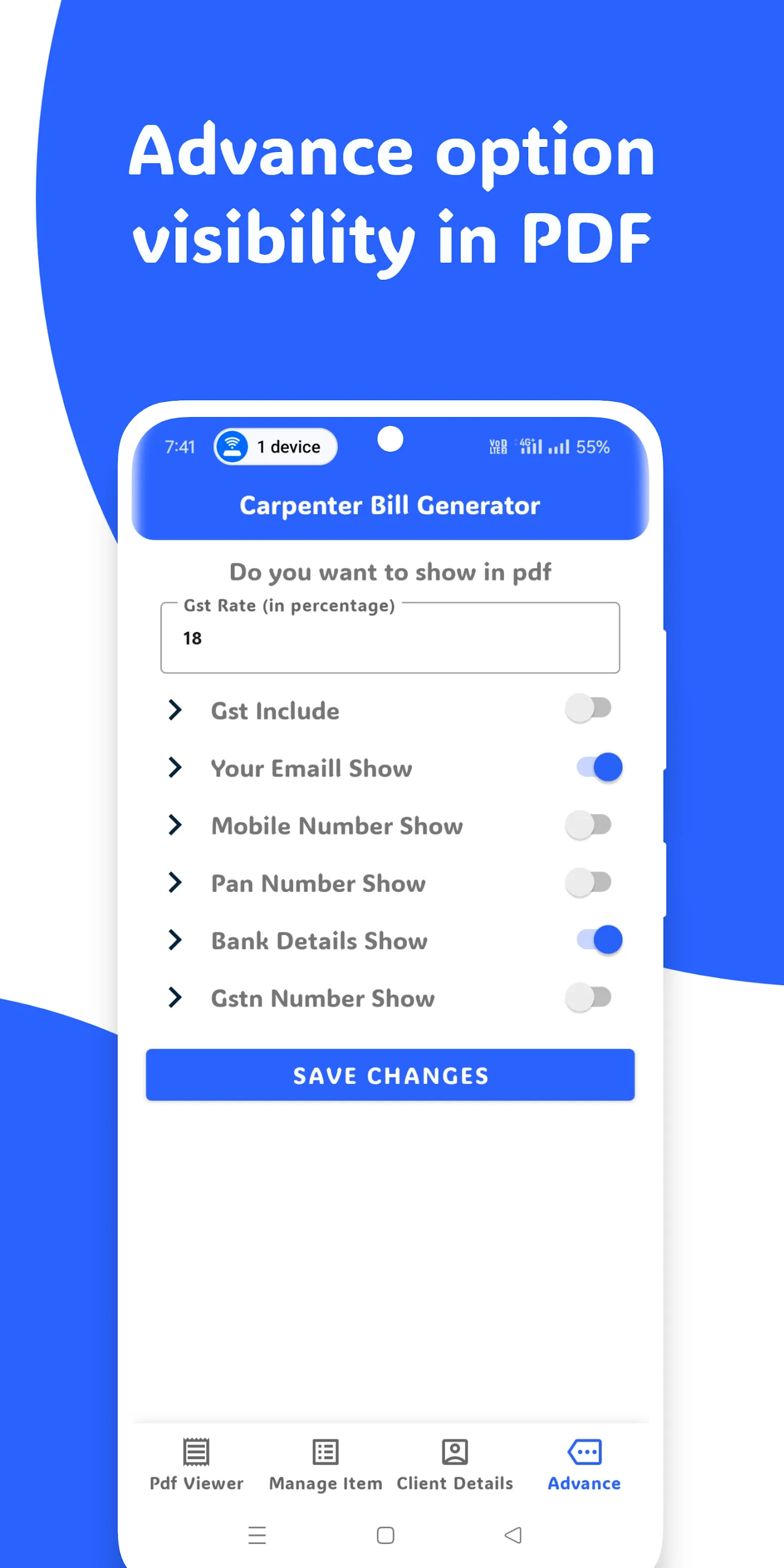 Carpenter Bill Generator | Indus Appstore | Screenshot