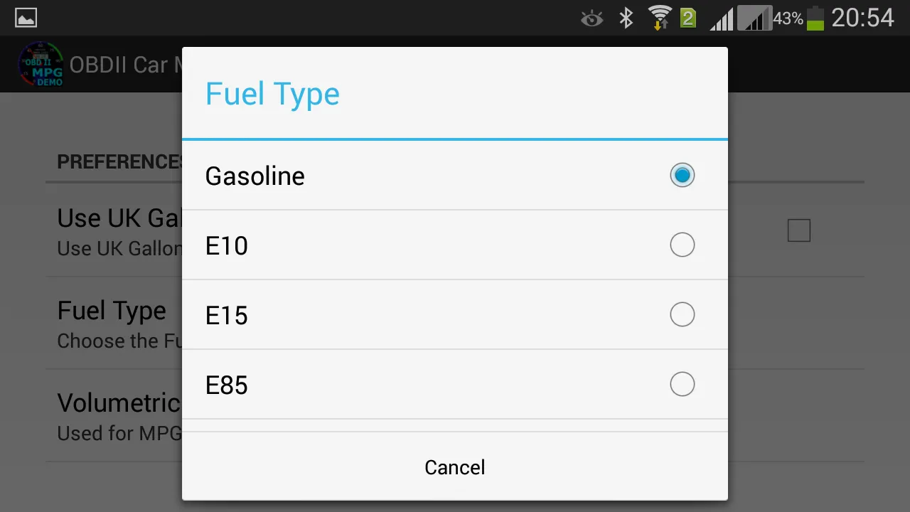 OBDII Car MPG Demo (Gasoline) | Indus Appstore | Screenshot