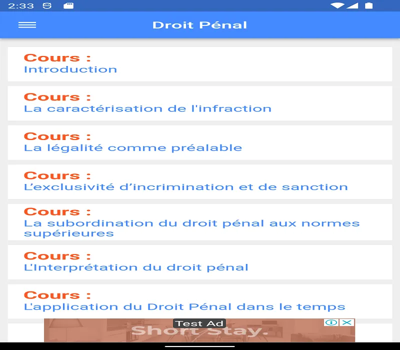 Cours de Droit Pénal | Indus Appstore | Screenshot