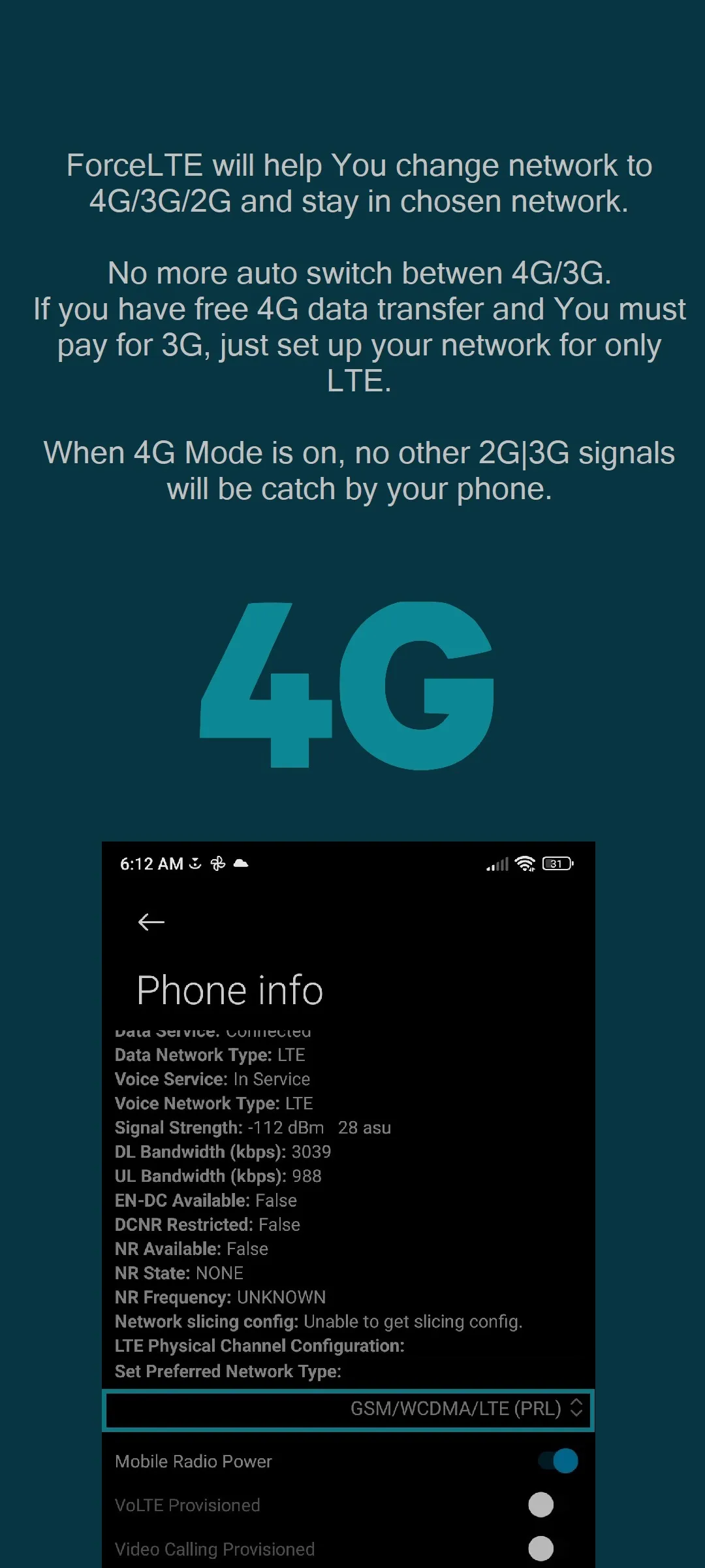 Force LTE Only (4G/5G) | Indus Appstore | Screenshot