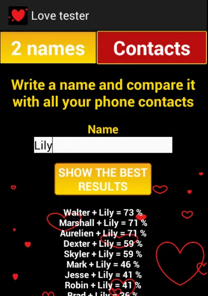 Compatibility love tester | Indus Appstore | Screenshot