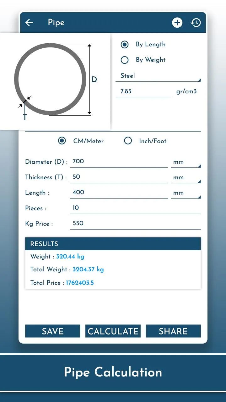 Metal: Steel Weight Calculator | Indus Appstore | Screenshot