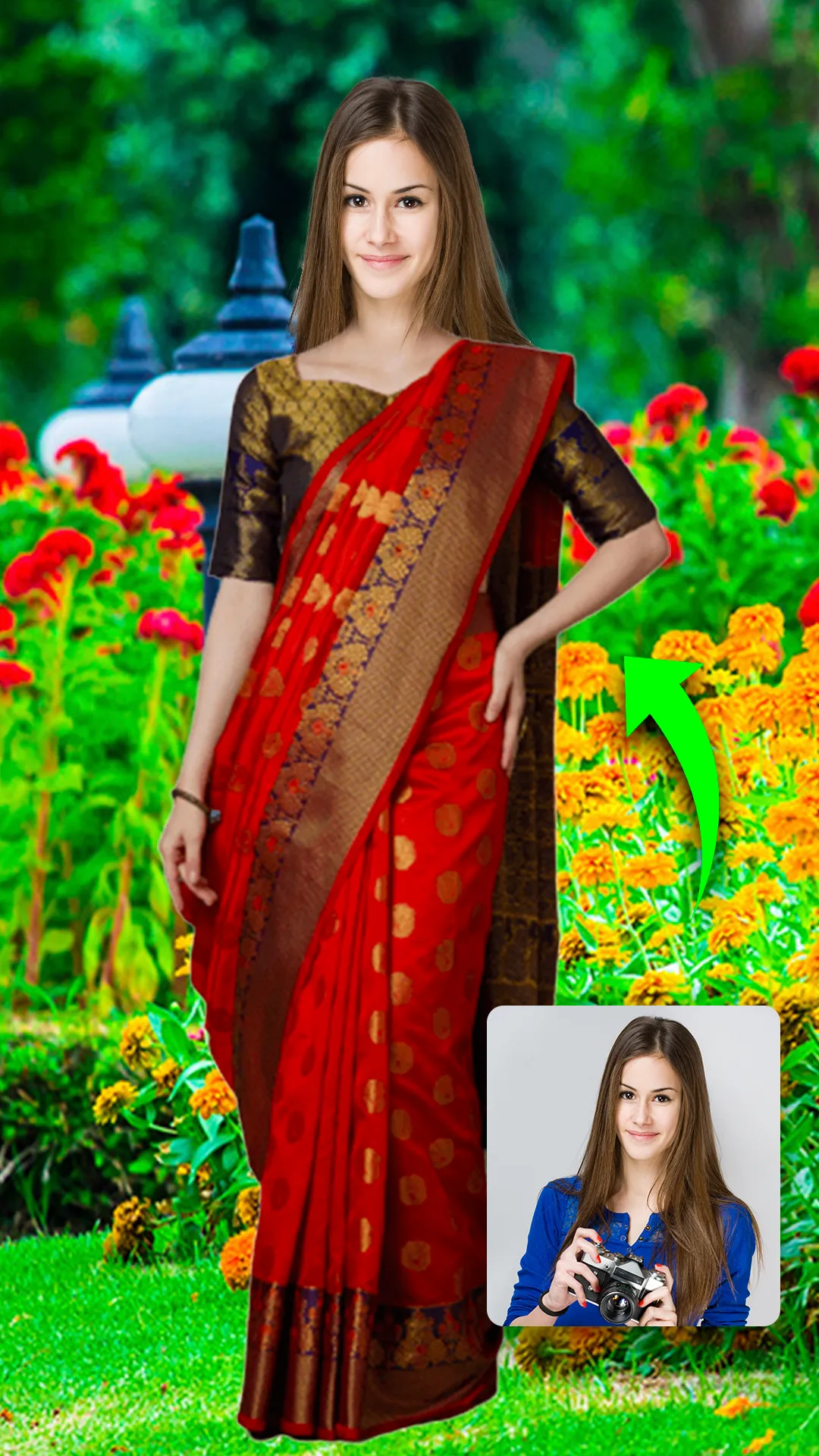 Classic Women Saree Photo Suit | Indus Appstore | Screenshot