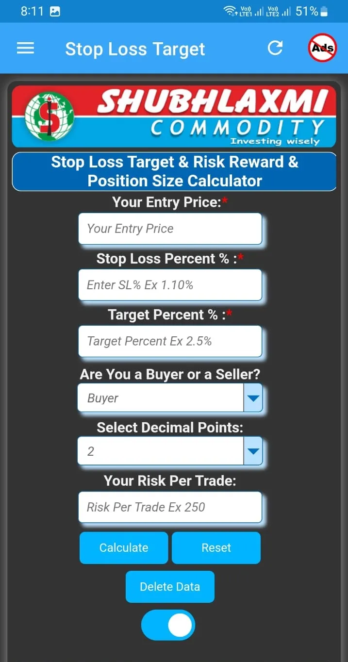 Stop Loss & Target Calculator | Indus Appstore | Screenshot