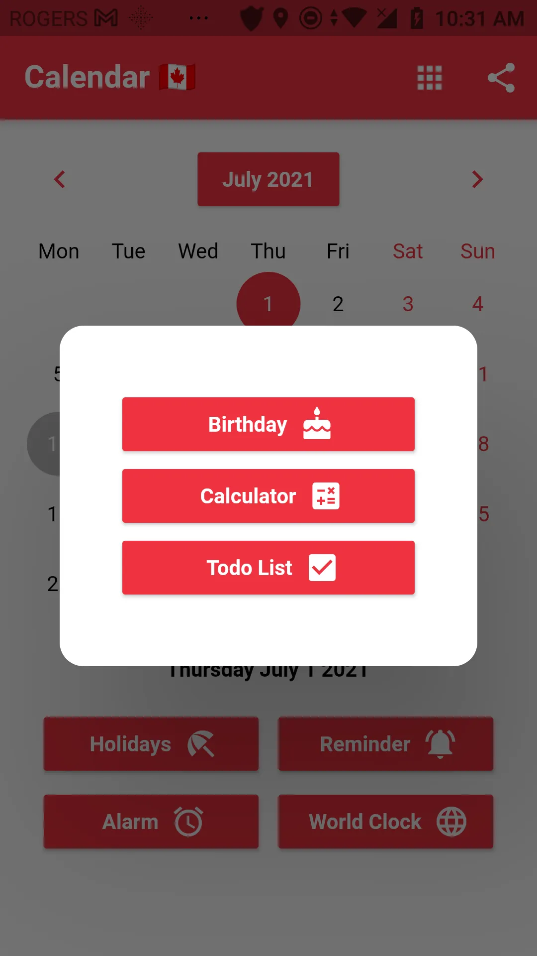 Canadian Calendar 2024 | Indus Appstore | Screenshot