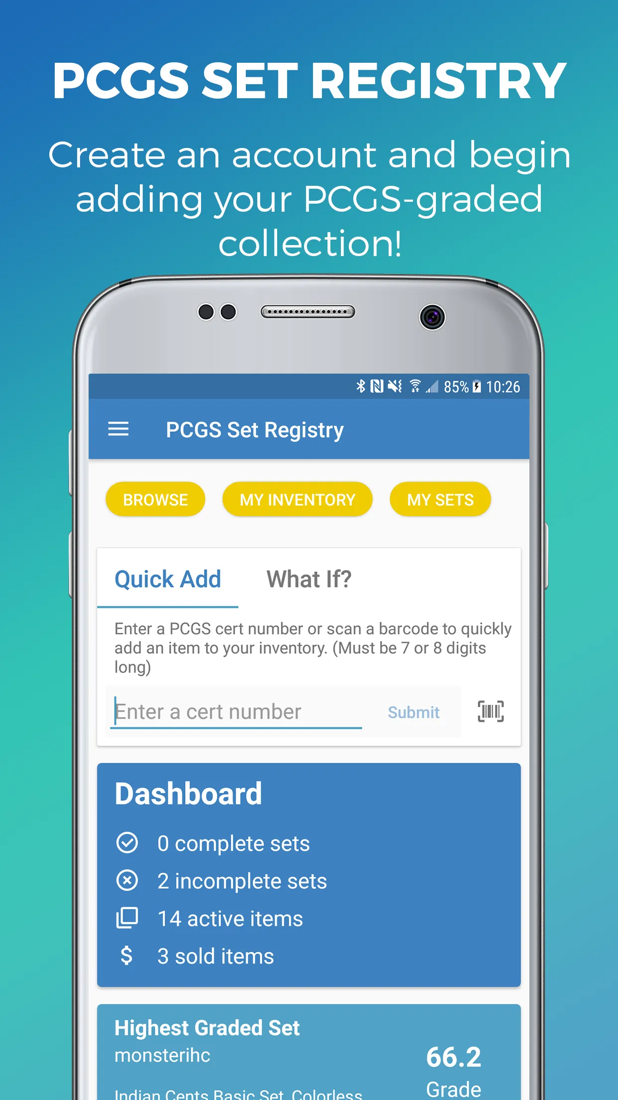 PCGS Set Registry | Indus Appstore | Screenshot